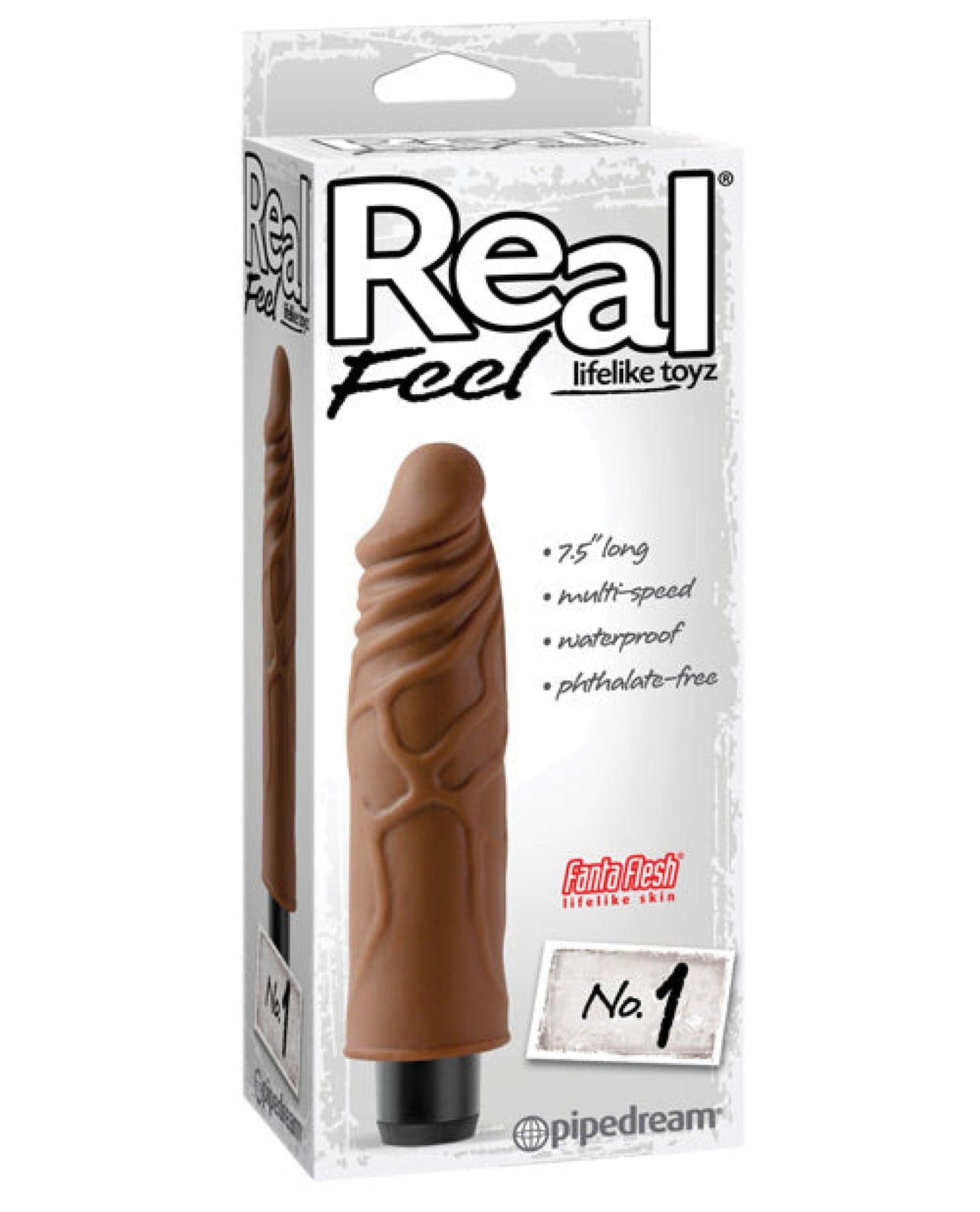 Doll Authority Vibrators Brown "Real Feel No. 1 Long 7.5"" Vibe Waterproof "