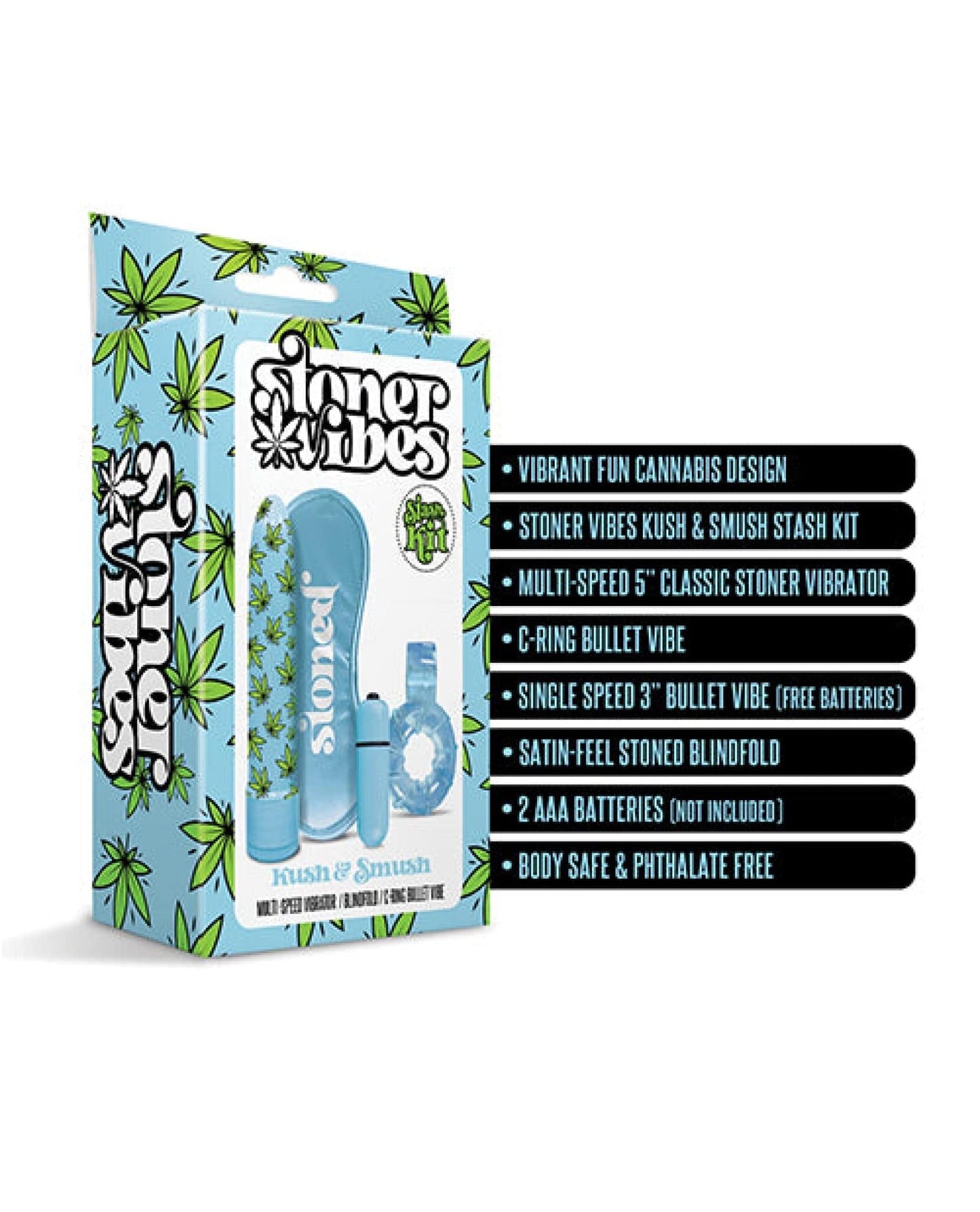 Doll Authority Vibrators Stoner Vibes Kush & Smush Stash Kit - Blue