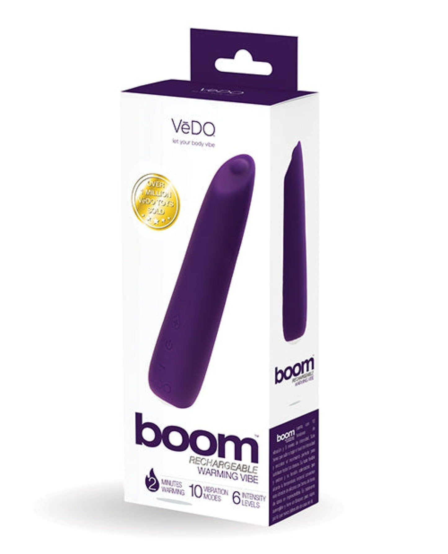 Doll Authority Vibrators Purple Vedo Boom Rechargeable Ultra Powerful Vibe