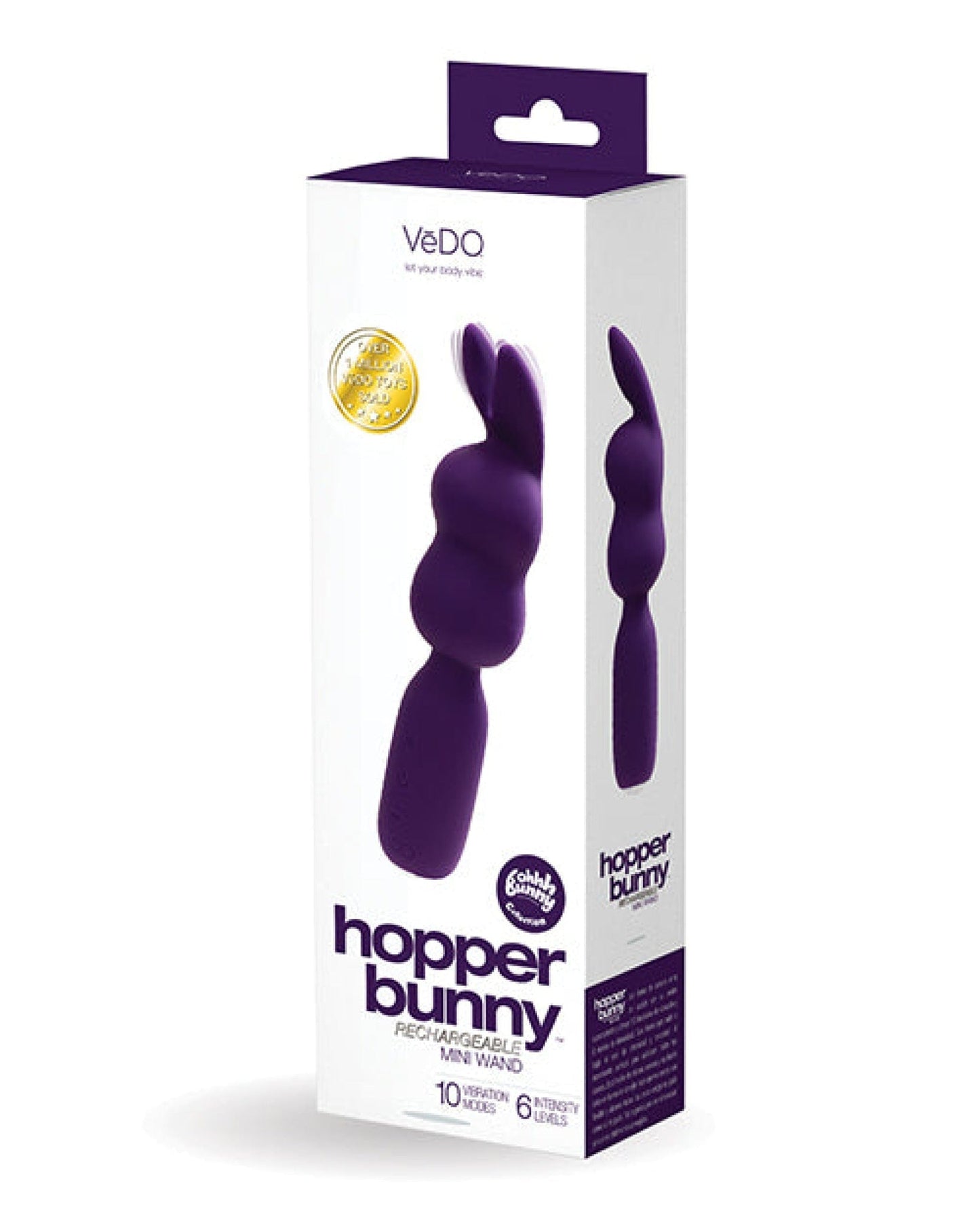 Doll Authority Vibrators Purple Vedo Hopper Bunny Rechargeable Mini Wand