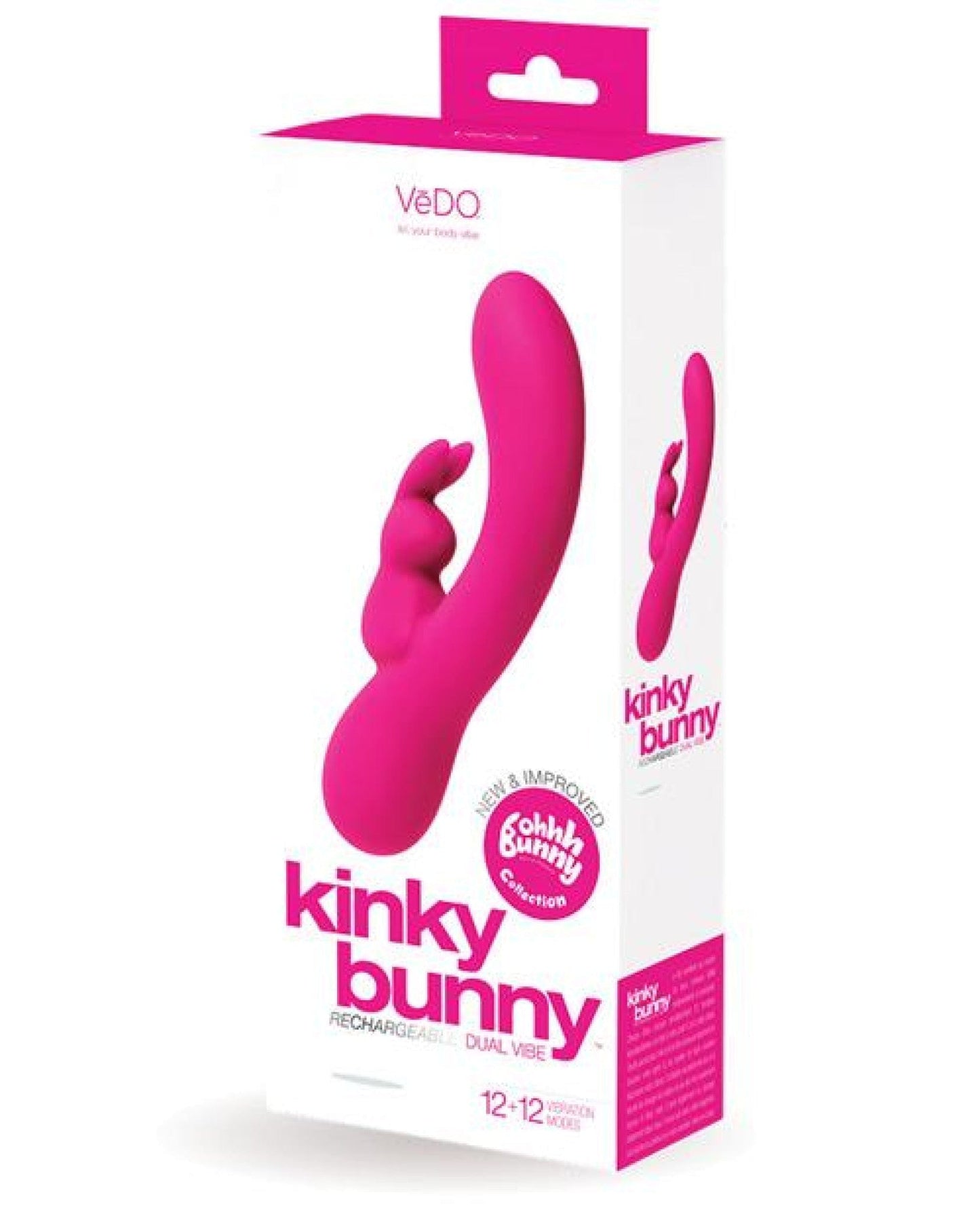 Doll Authority Vibrators Foxy Pink Vedo Kinky Bunny Plus Rechargeable Dual Vibe