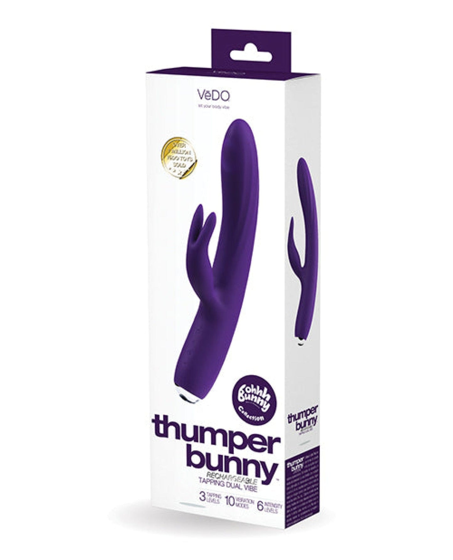Doll Authority Vibrators Purple Vedo Thumper Bunny Rechargeable Dual Vibe