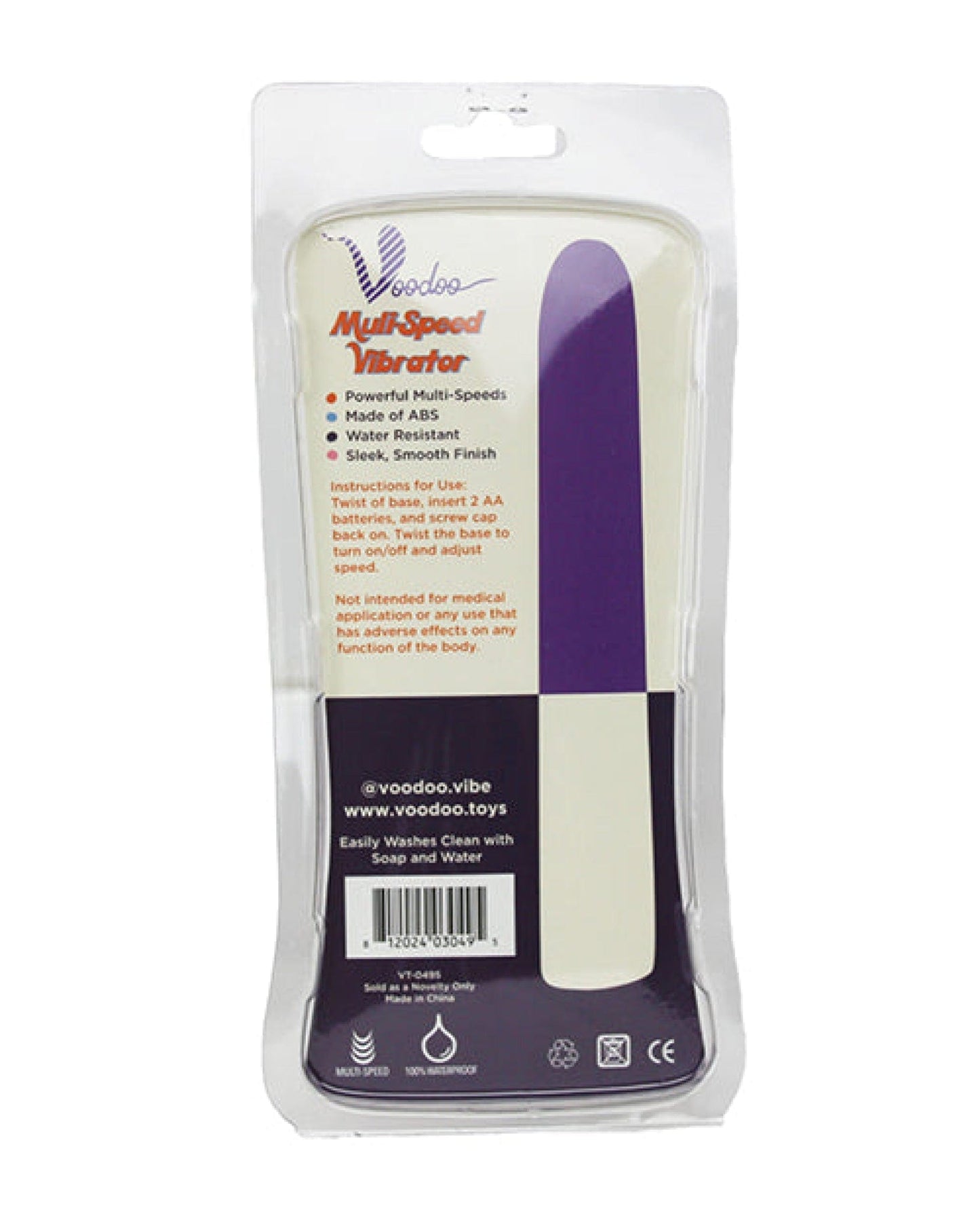 Doll Authority Vibrators Voodoo 7" Vibe - Purple