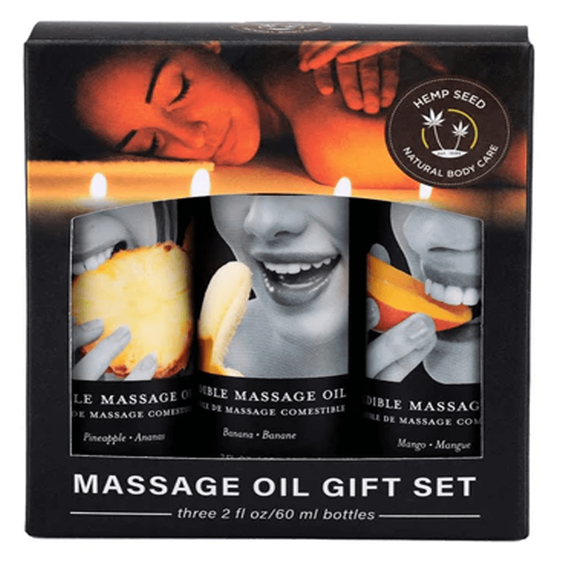 Earthly Body Lubes Edible Massage Oil Gift Set: Tropical Set 2 fl oz / 60 ml