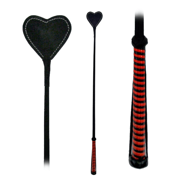 Fetissimo Other Red Riding Crop Heart Shaped Vegan Friendly Red