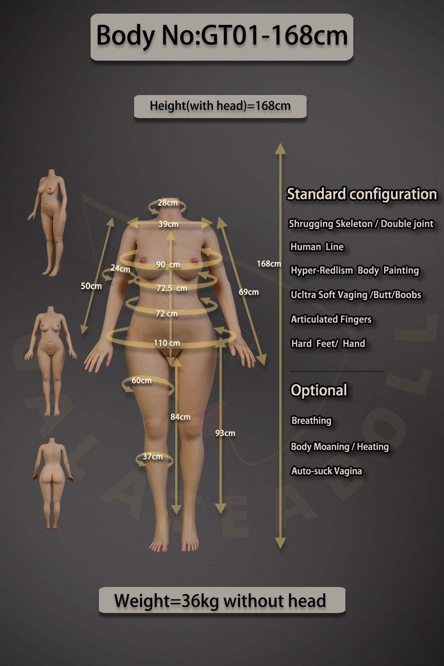 Galatea Doll SEX DOLL Elisia 168cm (C-Cup) Mexican Curly Hair Sex Doll - Galatea