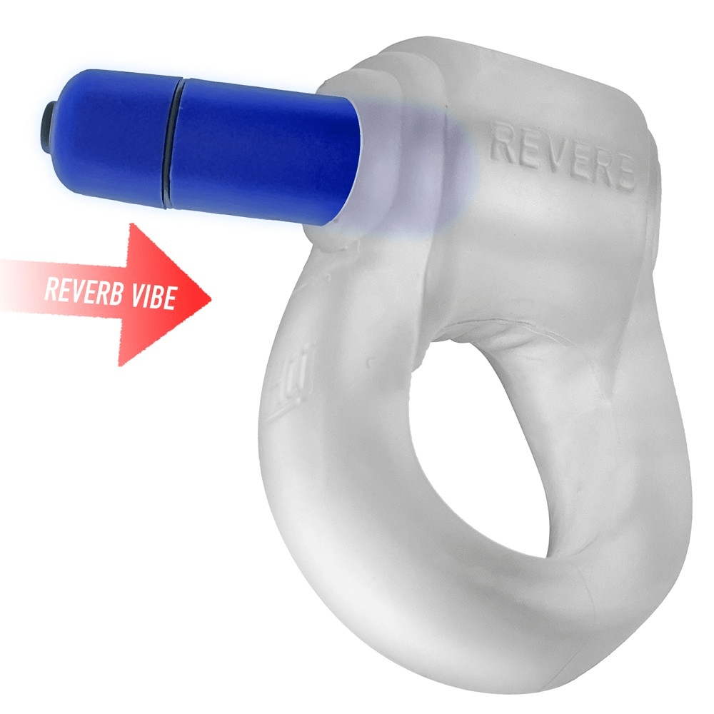Hunkyjunk For Him REVRING, ring with vibe, CLEAR ICE w/ Blue Vibe