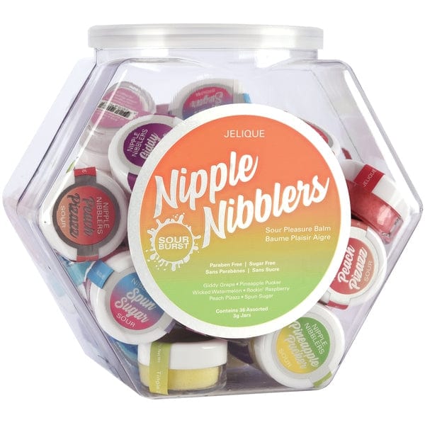 Jelique Lubes NIPPLE NIBBLERS Sour Pleasure Balm Assorted 3g Bowl of 36 - DISPLAY