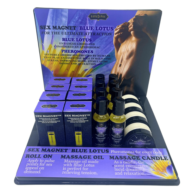 Kama Sutra Lubes SEX MAGNET Pheromone Blue Lotus Prepack Display
