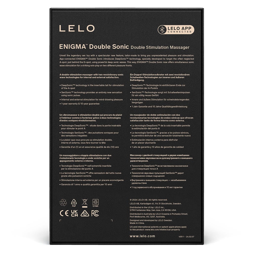 Lelo Vibrators Enigma Double Sonic Black
