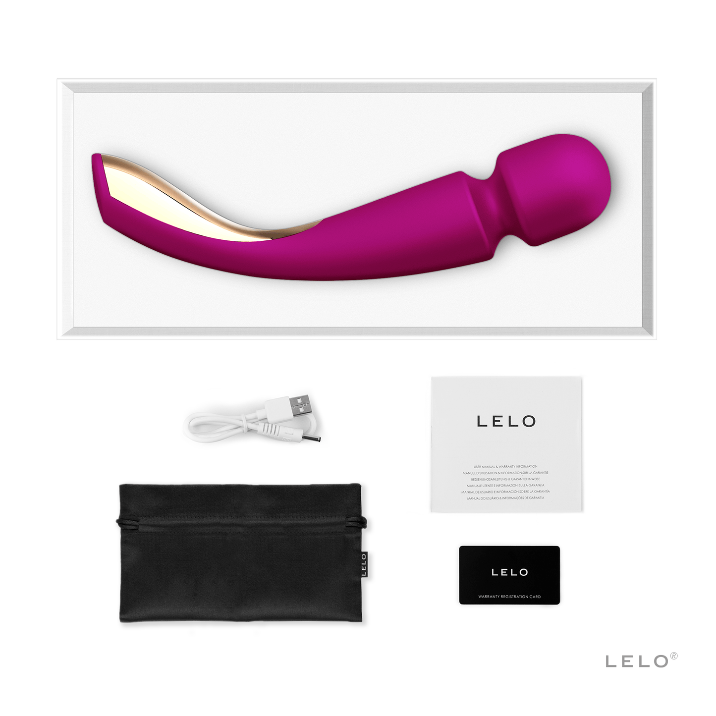 Lelo Vibrators Smart wand 2 Large Deep Rose
