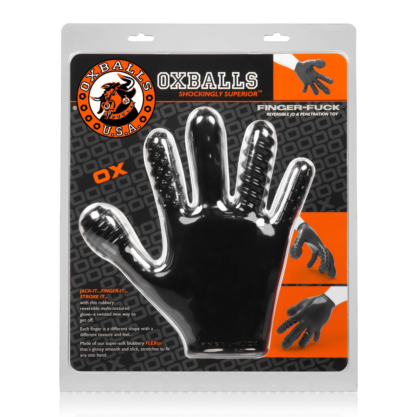 OXBALLS BDSM FINGER FUCK glove BLACK