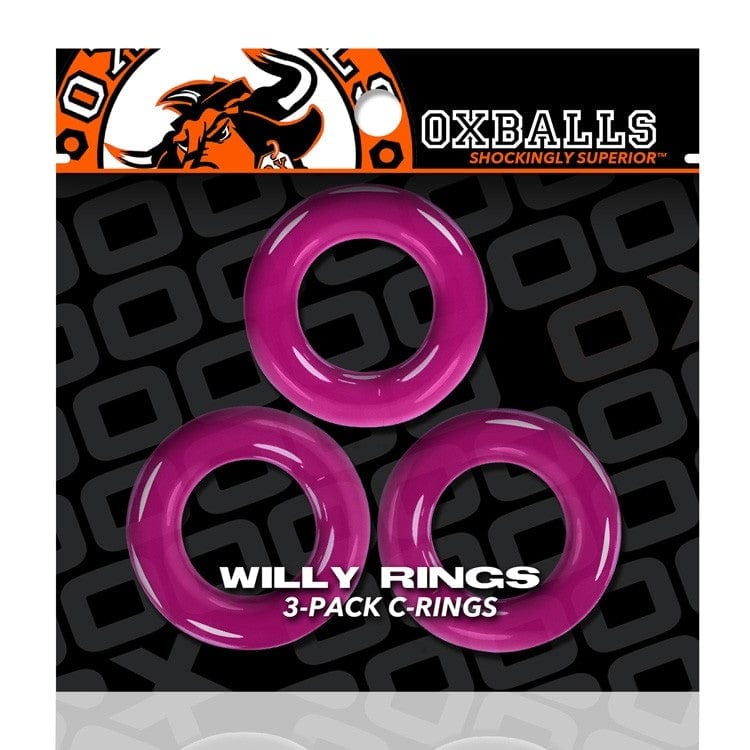 OXBALLS For Him Oxballs WILLY RINGS, 3-pack cockrings - HOT PINK