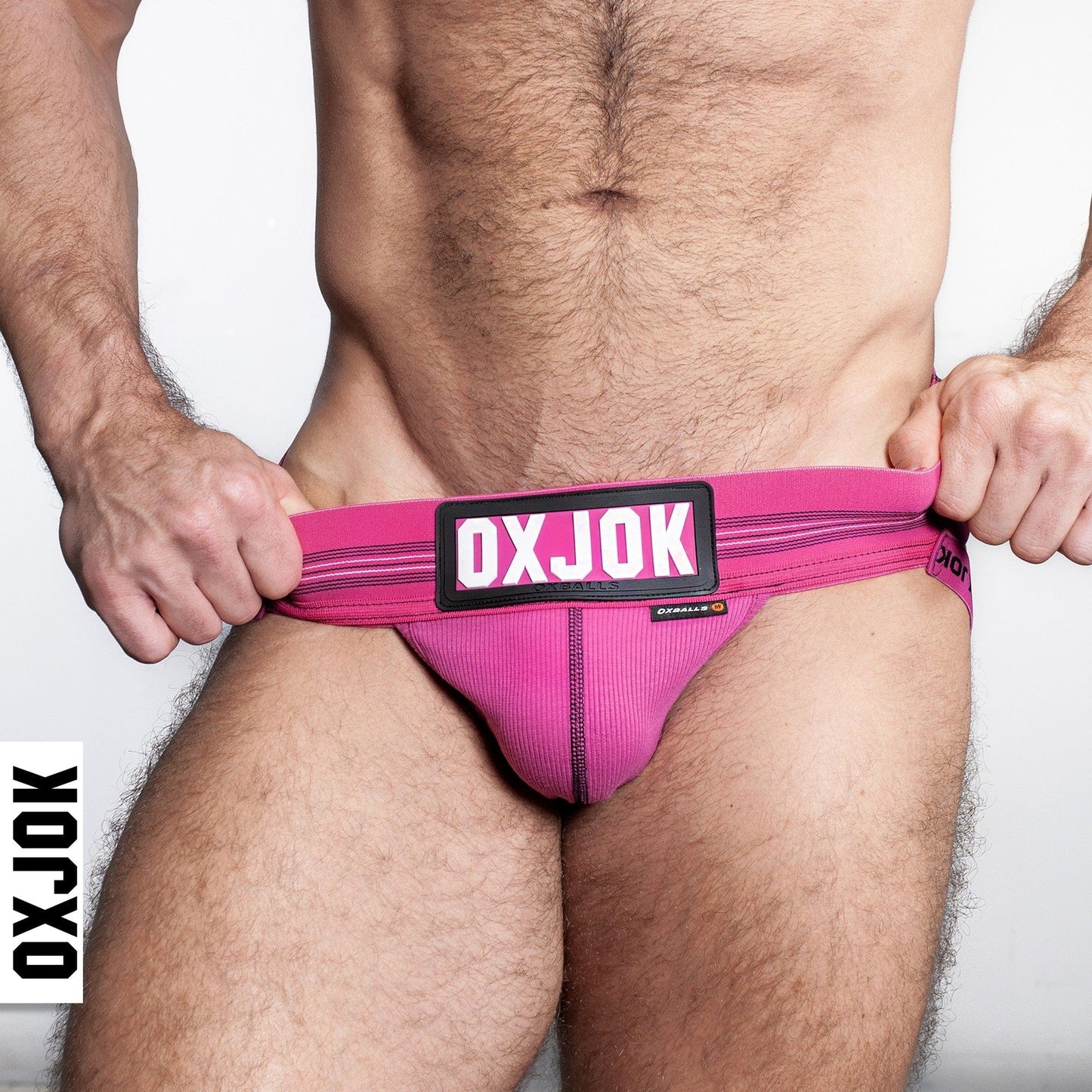 OXBALLS For Him SLINGJOCK, upthrust slider-strap jock, PINK SKY, SMALL
