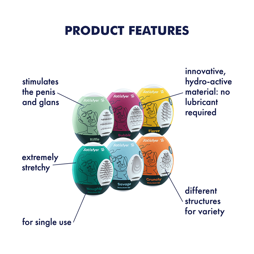 Satisfyer For Him Masturbator Egg 6er Set (Assorted) Assorted