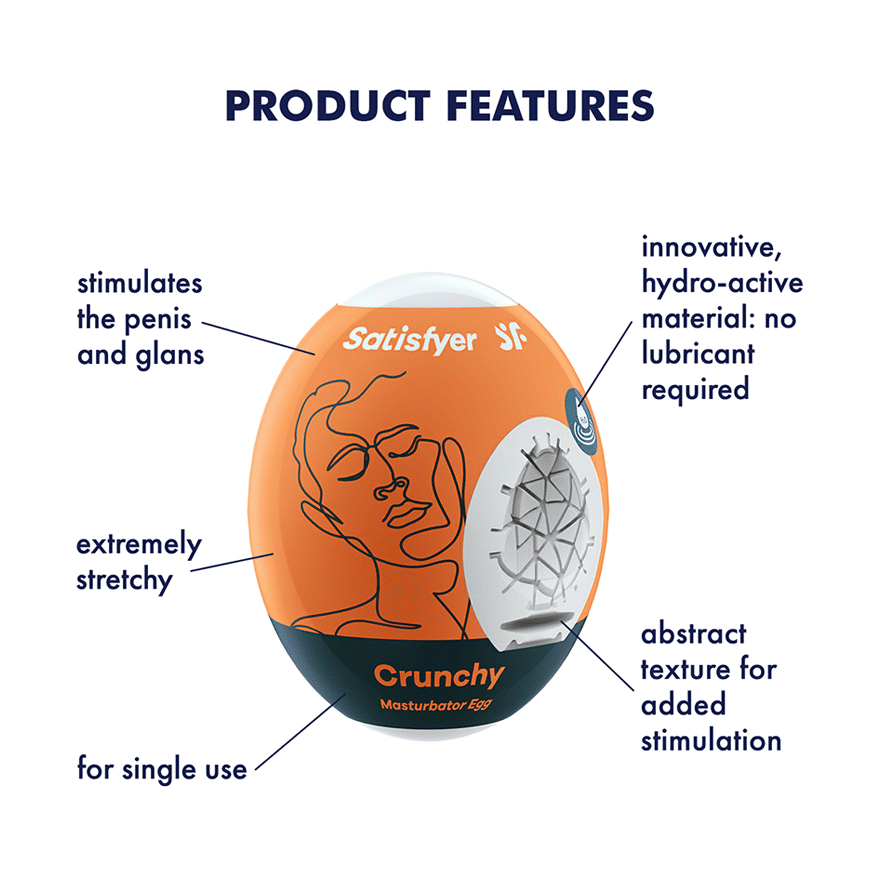 Satisfyer For Him Masturbator Egg Single (Crunchy) Orange