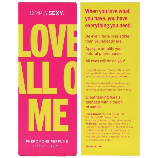 Simply Sexy Lubes LOVE ALL OF ME Pheromone Infused Perfume - Love All Of Me 0.3oz | 9.2mL