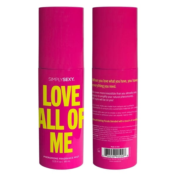 Simply Sexy Lubes PHEROMONE BODY MIST - LOVE ALL OF ME - 3.35 floz | 99mL