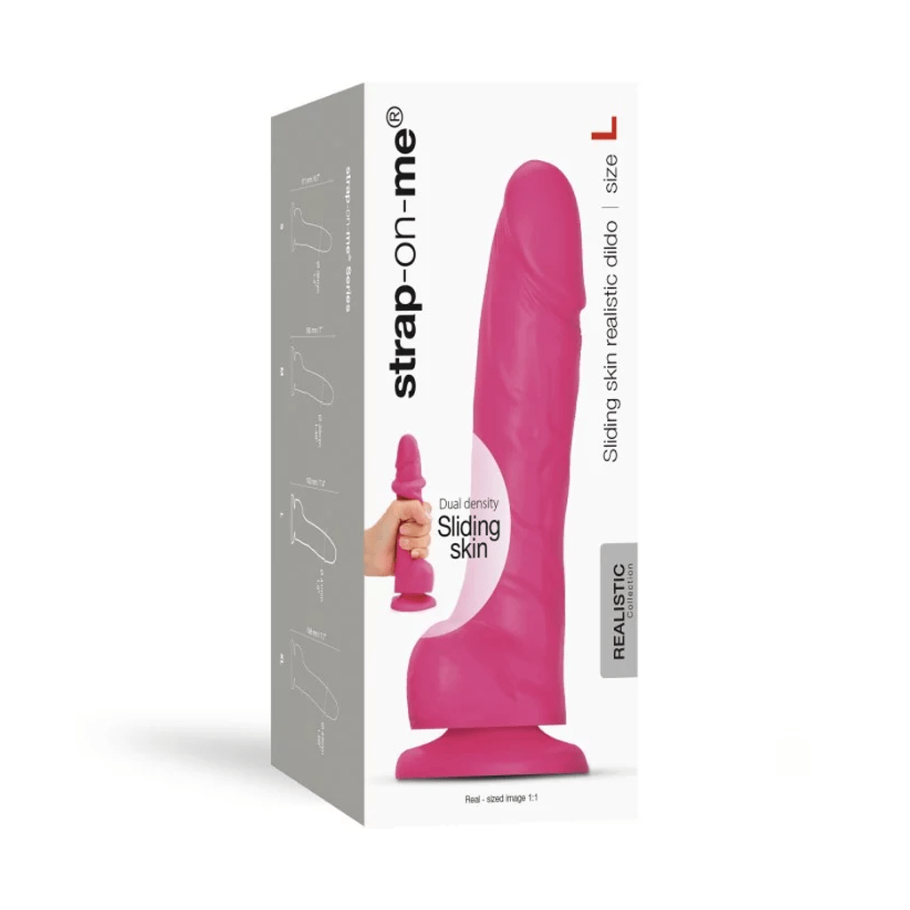 STRAP-ON-ME Dongs & Dildos SLIDING SKIN REALISTIC DILDO FUCHSIA - L