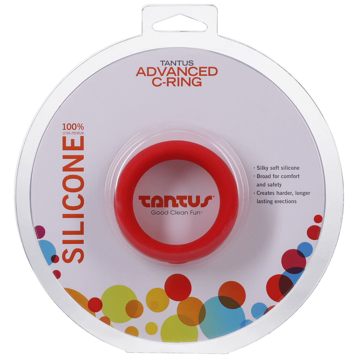 Tantus For Him Red Cock Ring Advanced 1 3/4 inches Red