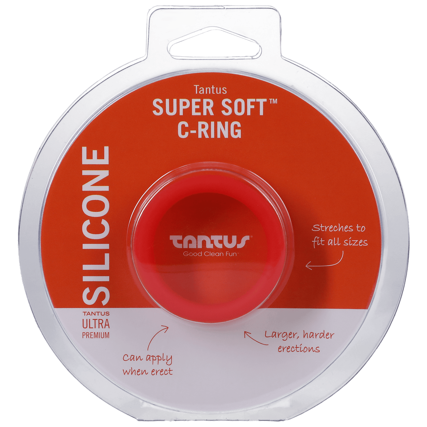 Tantus For Him Red Super Soft Cock Ring Red