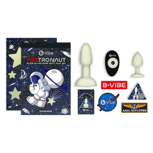 b-Vibe Anal Toys ASSTRONAUT GLOW-IN-THE-DARK BUTT PLAY SET