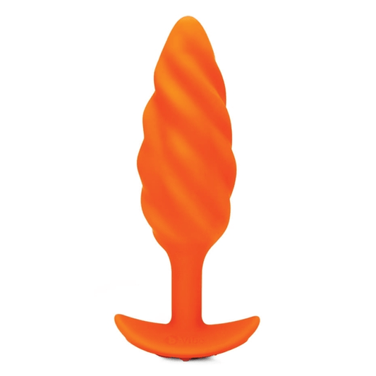 b-Vibe Anal Toys SWIRL TEXTURE PLUG | ORANGE