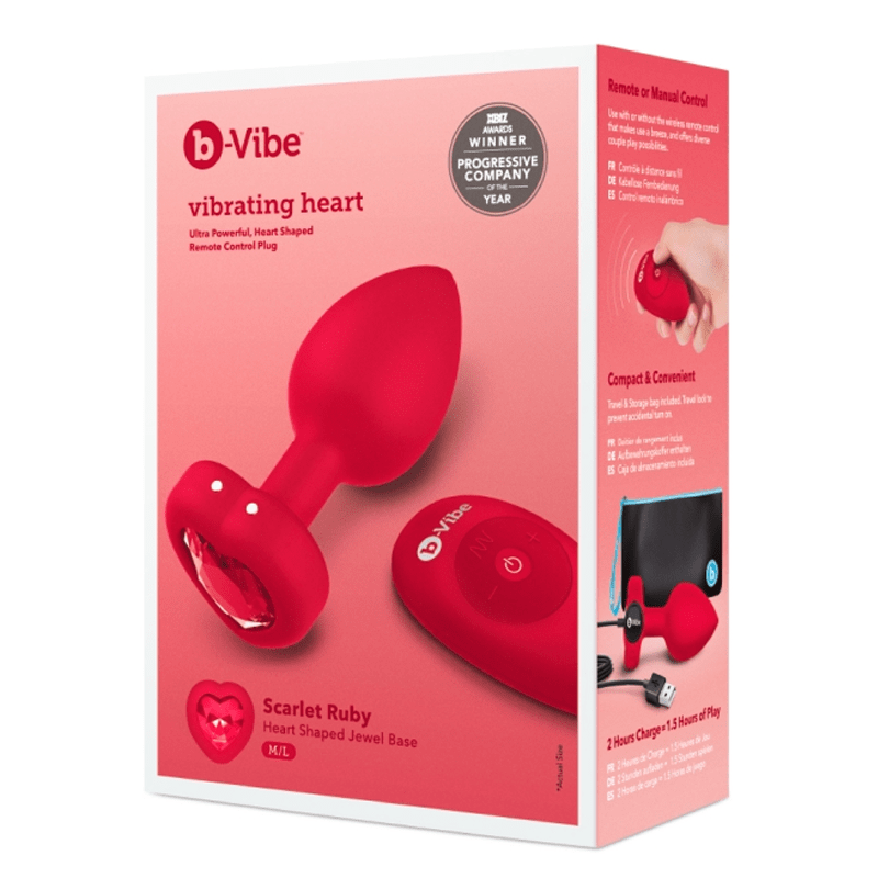 b-Vibe Anal Toys VIBRATING HEART PLUG M/L