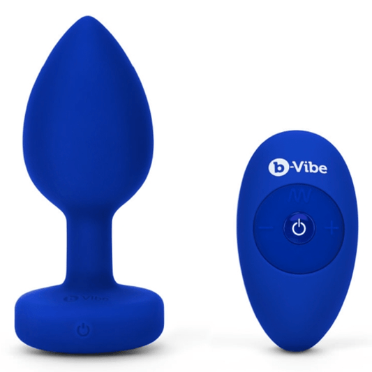 b-Vibe Anal Toys VIBRATING JEWEL PLUG | L/XL | NAVY