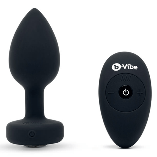 b-Vibe Anal Toys VIBRATING JEWEL PLUG | M/L | BLACK