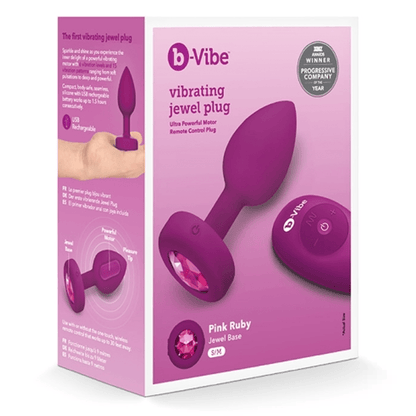 b-Vibe Anal Toys VIBRATING JEWEL PLUG | S/M | FUCHSIA