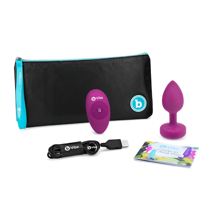 b-Vibe Anal Toys VIBRATING JEWEL PLUG | S/M | FUCHSIA