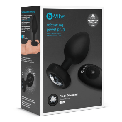b-Vibe Anal Toys VIBRATING JEWEL PLUG | XXL | BLACK