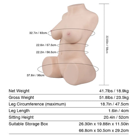 Candice 2.0 69cm Fair Torso Sex Doll - Tantaly (EU Stock)