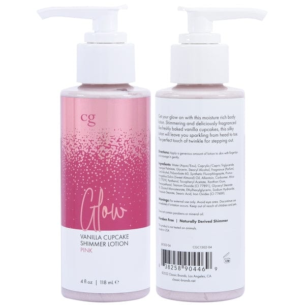 CG Lubes GLOW Pink Shimmer Lotion - Pink 4oz | 118mL