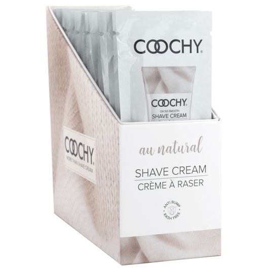 Coochy Lubes Shave Cream - Au Natural 24pc | 15ml - Foil - DISPLAY