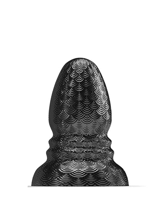 Doll Authority Anal Products Medium 665 Stretch'r Ripple Butt Plug - Black Metallic