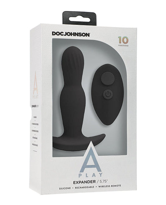 Doll Authority Anal Products Black A Play Expander Rechargeable Silicone Anal Plug W/remote