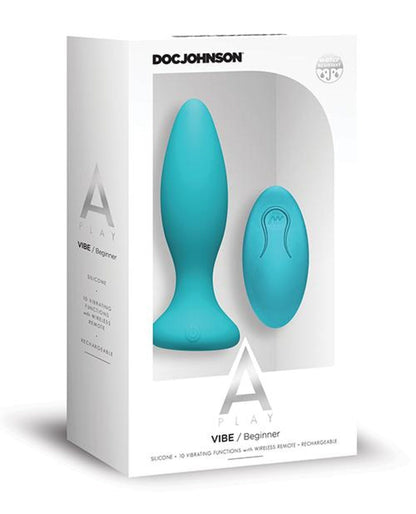 Doll Authority Anal Products Teal A Play Rechargeable Silicone Beginner Anal Plug W/remote