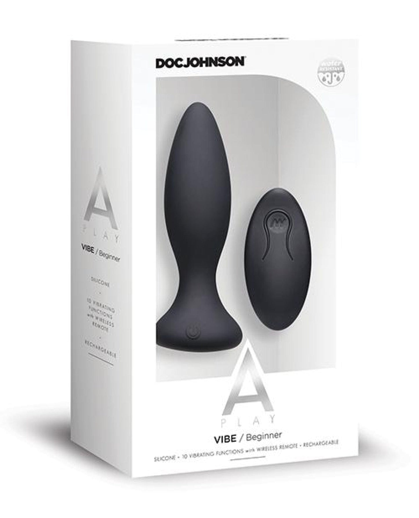 Doll Authority Anal Products Black A Play Rechargeable Silicone Beginner Anal Plug W/remote