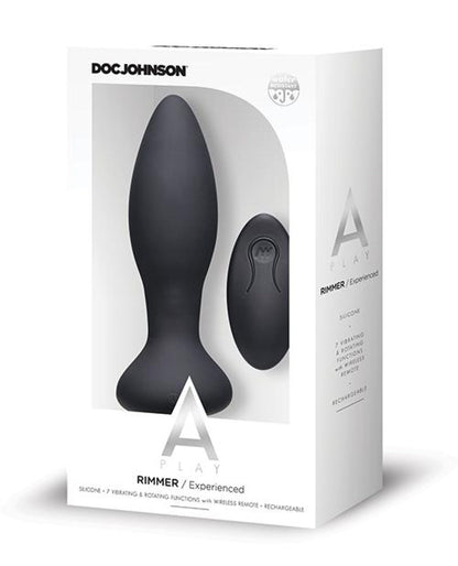 Doll Authority Anal Products Black A Play Rimmer Experienced Rechargeable Silicone Anal Plug W/remote