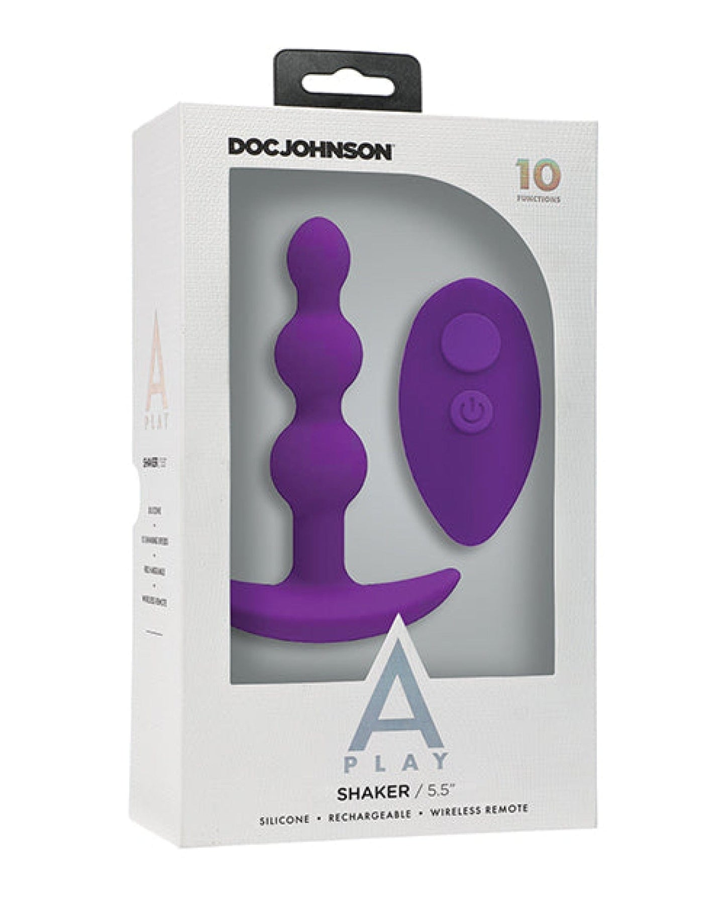 Doll Authority Anal Products Purple A Play Shaker Rechargeable Silicone Anal Plug W/remote