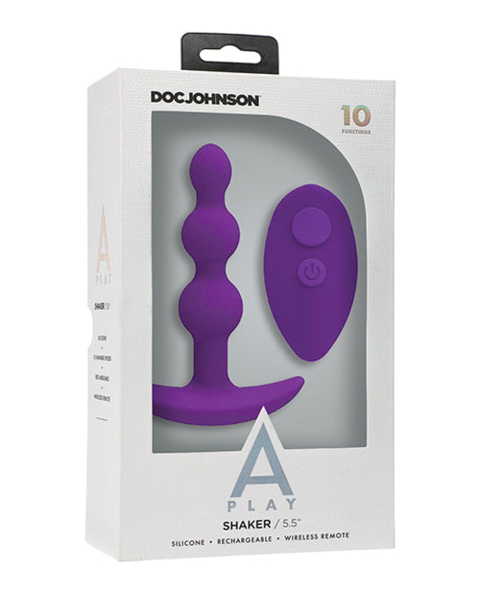 Doll Authority Anal Products Purple A Play Shaker Rechargeable Silicone Anal Plug W/remote