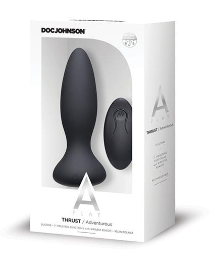 Doll Authority Anal Products Black A Play Thrust Adventurous Rechargeable Silicone Anal Plug W/remote