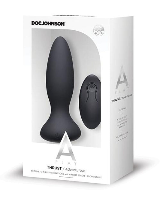 Doll Authority Anal Products Black A Play Thrust Adventurous Rechargeable Silicone Anal Plug W/remote