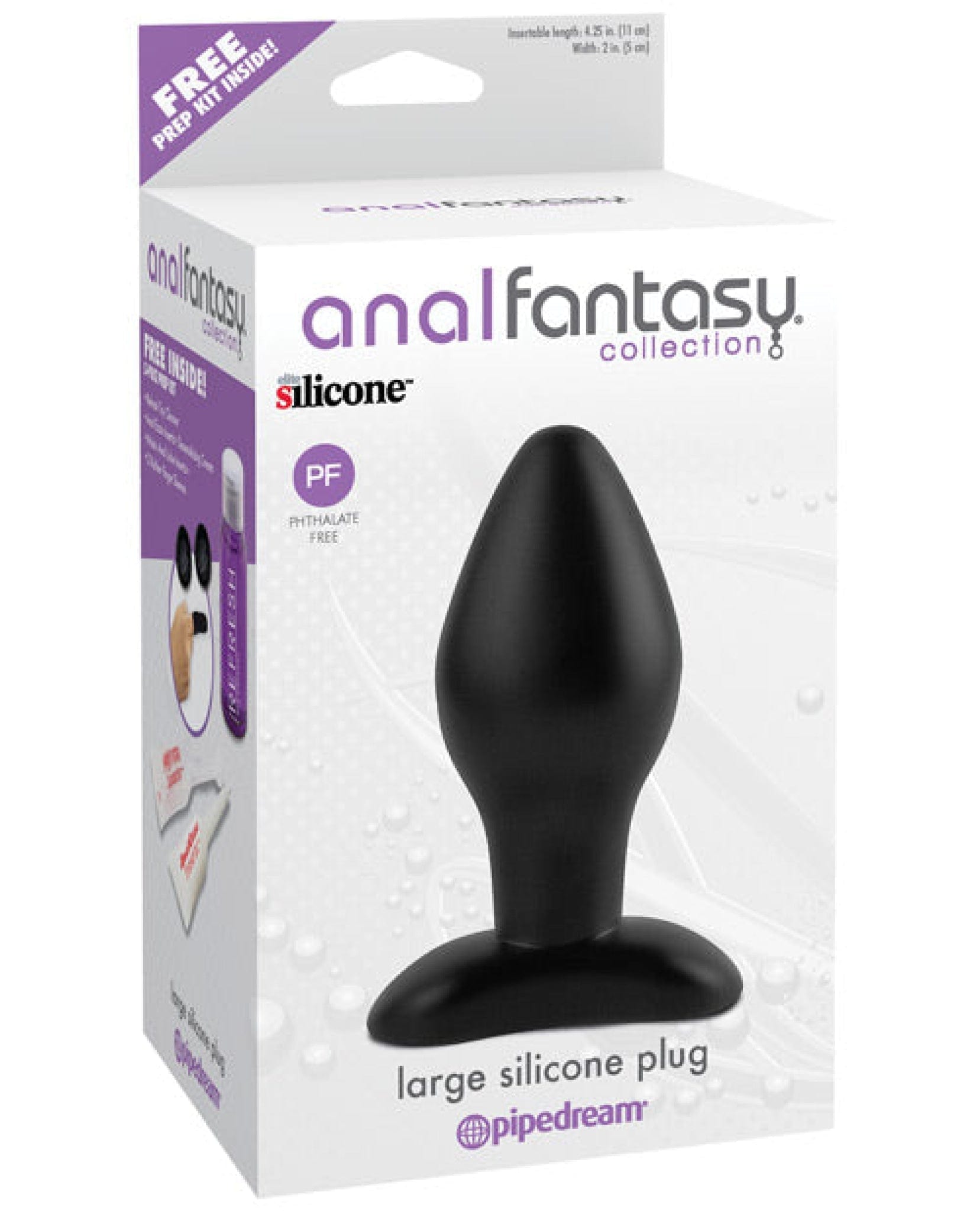 Doll Authority Anal Products Anal Fantasy Collection Large Silicone Plug - Black