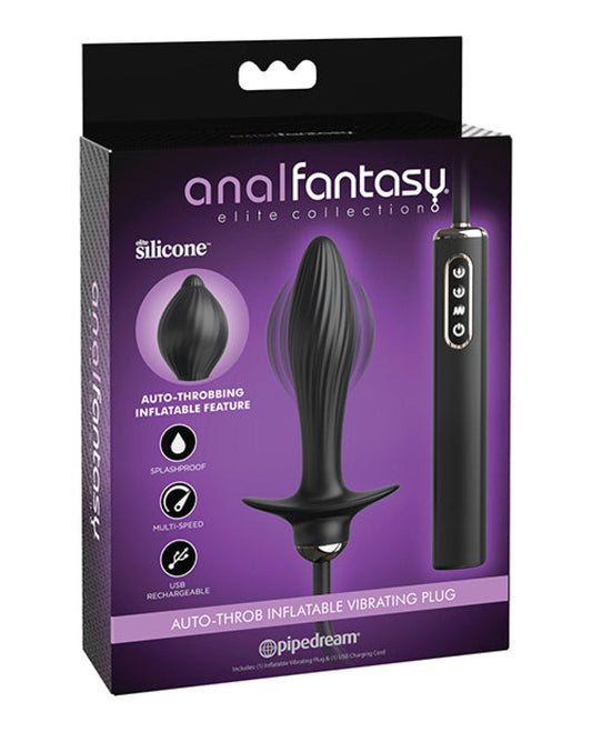 Doll Authority Anal Products Anal Fantasy Elite Collection Auto Throb Inflatable Vibrating Plug - Black