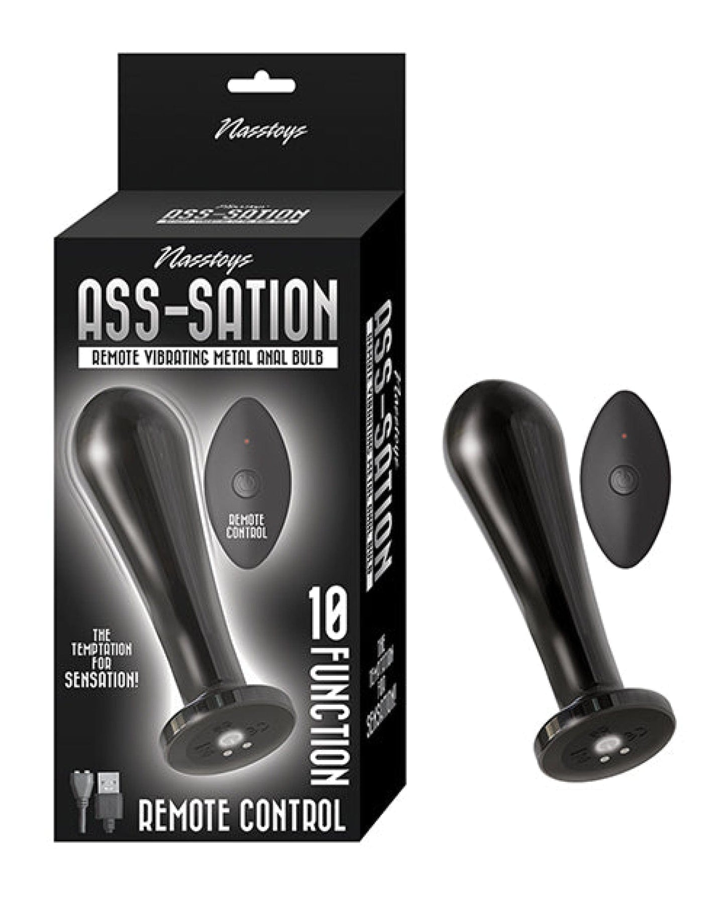 Doll Authority Anal Products Black Ass-sation Remote Vibrating Metal Anal Bulb