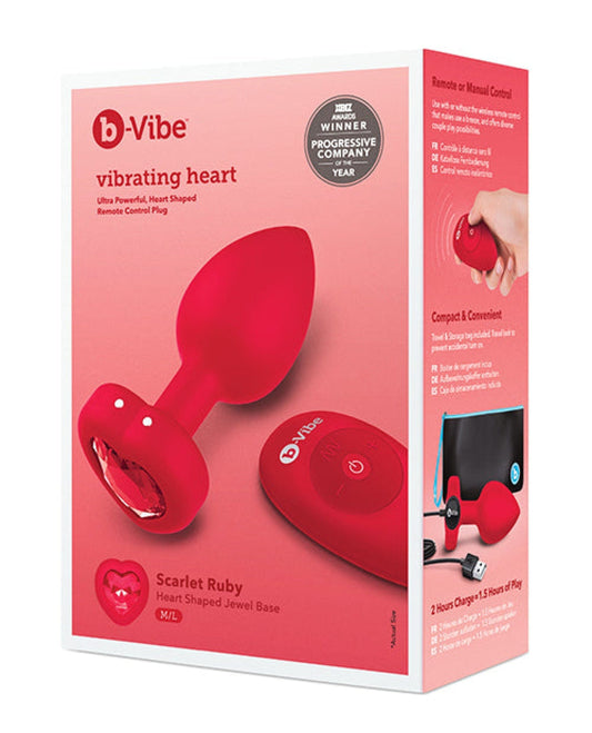 Doll Authority Anal Products Red / Medium/Large B-vibe Vibrating Heart Plug