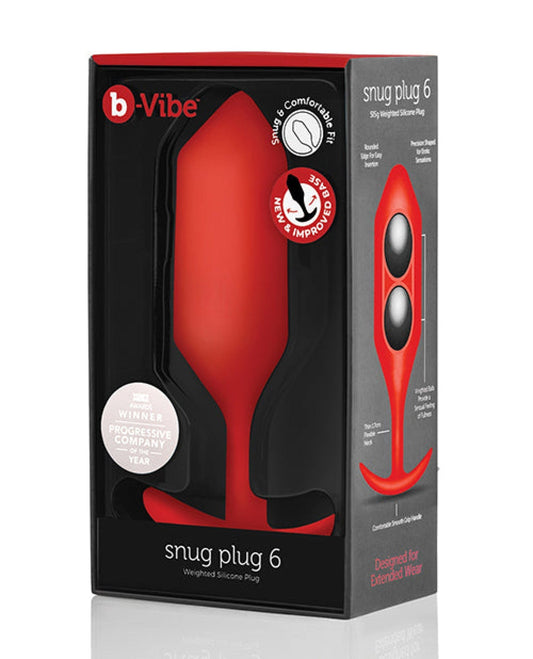 Doll Authority Anal Products Red B-vibe Weighted Snug Plug 6 - G